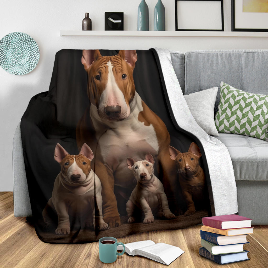 Bull Terrier Family Blanket, Bull Terrier Blanket, Bull Terrier Throw Blanket, Bull Terrier, Bull Terrier Gift