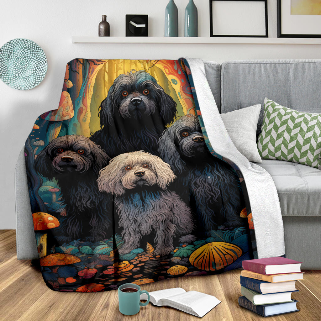 Puli Blanket, Trippy Psychedelics Puli Fleece Blanket, Puli Throw Blanket, Puli Gifts