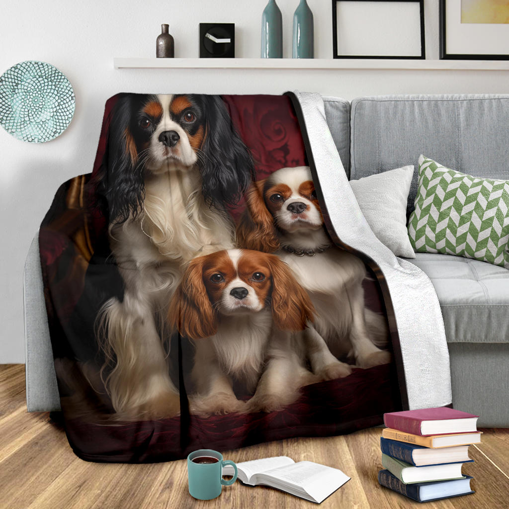 Cavalier King Charles Spaniel Family Blanket, Cavalier King Charles Spaniel Blanket, Cavalier King Charles Spaniel Throw Blanket, Cavalier King Charles Spaniel, Cavalier King Charles Spaniel Gifts