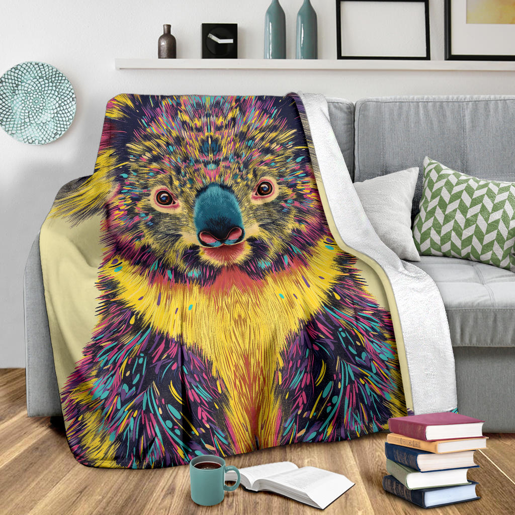 Koala animal Blanket, Trippy Psychedelics Koala animal Fleece Blanket, Koala animal Throw Blanket, Koala animal Gifts