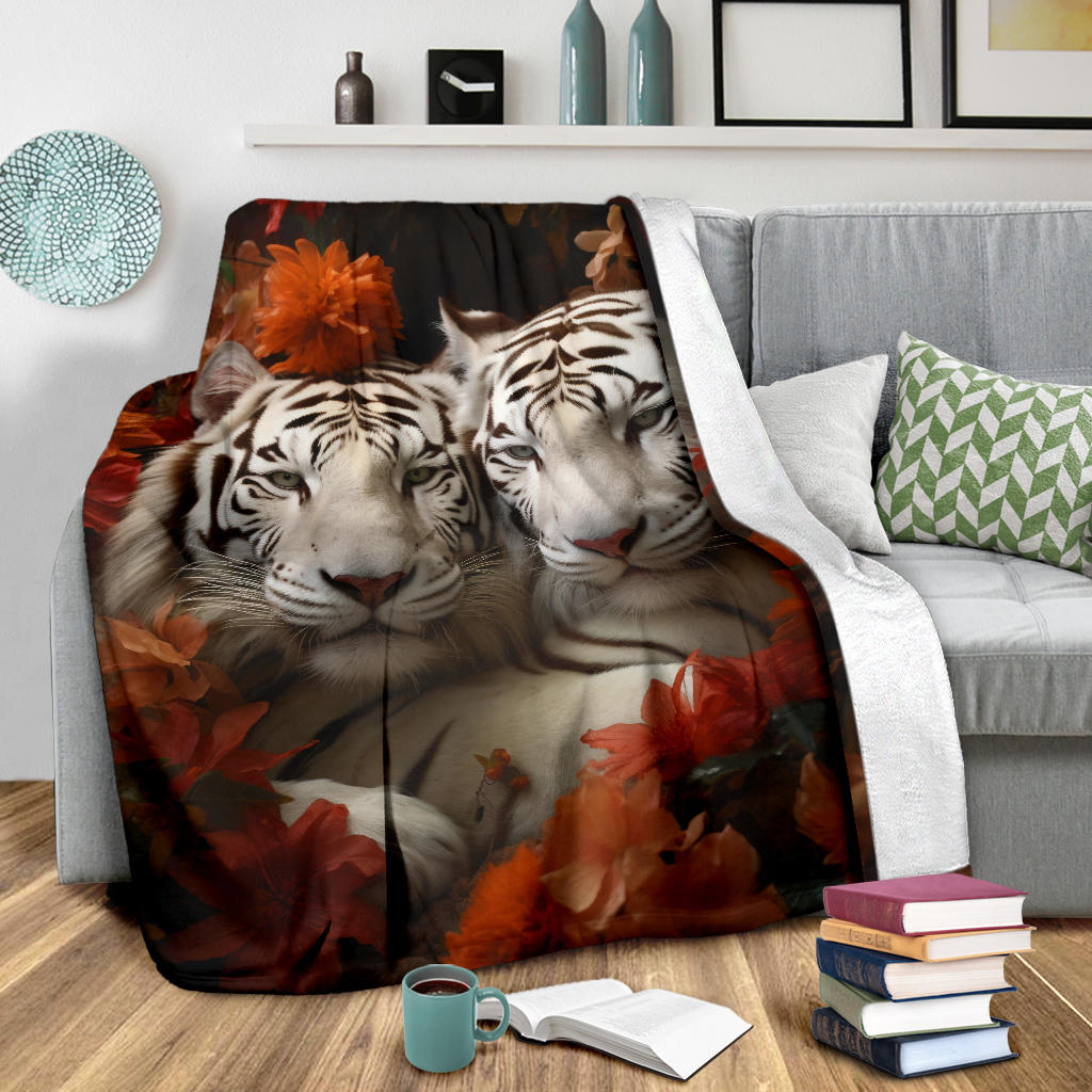 White Tiger Blanket