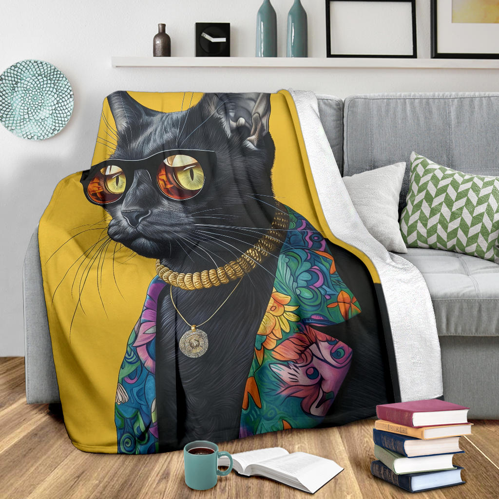 Korat cat Blanket, Trippy Psychedelics Korat cat Fleece Blanket, Korat cat Throw Blanket, Korat cat Gifts