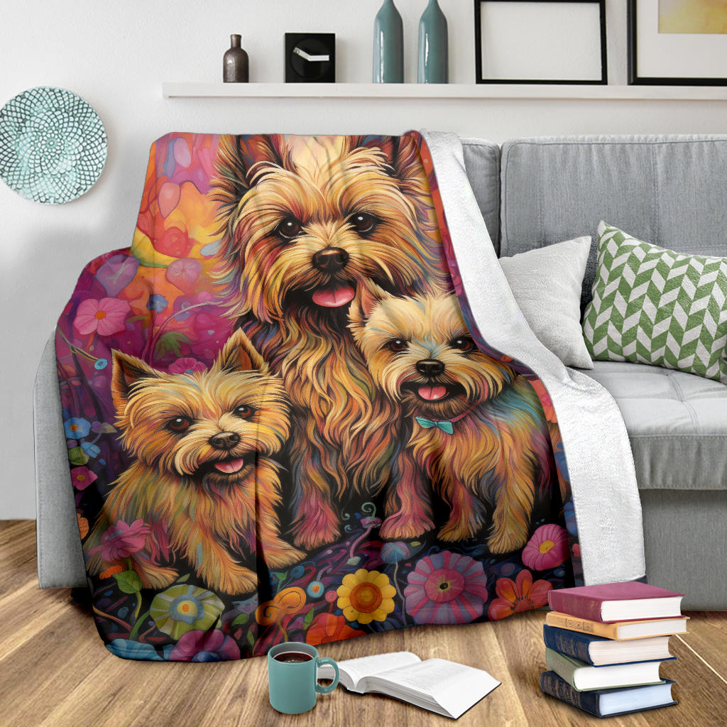 Cairn Terrier Blanket, Trippy Psychedelics Cairn Terrier Fleece Blanket, Cairn Terrier Throw Blanket, Cairn Terrier Gifts