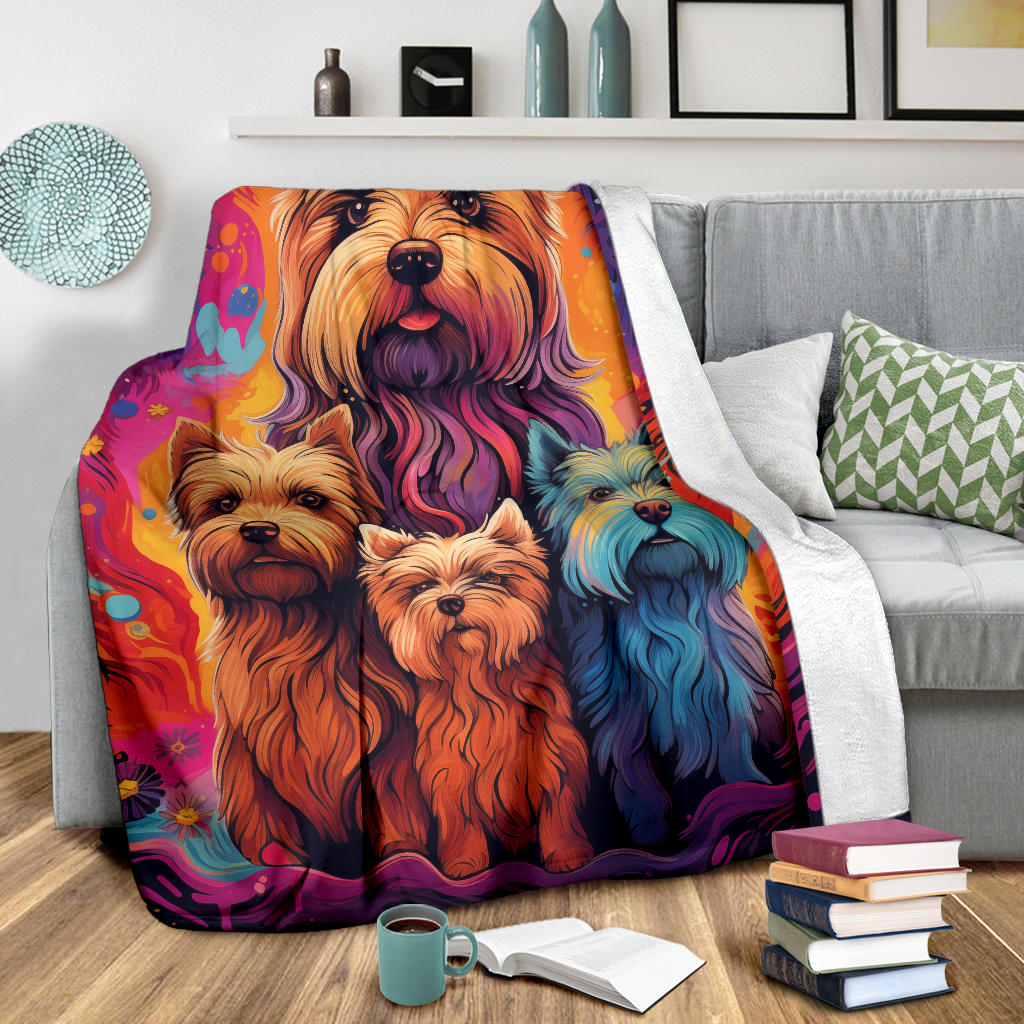 Glen of Imaal Terrier Blanket, Trippy Psychedelics Glen of Imaal Terrier Fleece Blanket, Glen of Imaal Terrier Throw Blanket, Glen of Imaal Terrier Gifts