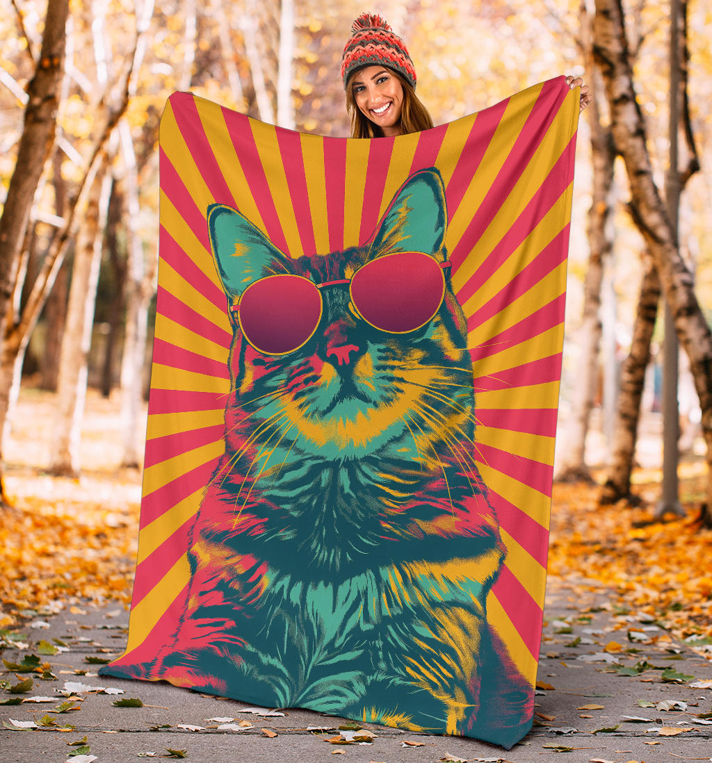 American Bobtail cat Blanket, Trippy Psychedelics American Bobtail cat Fleece Blanket, American Bobtail cat Throw Blanket, American Bobtail cat Gifts