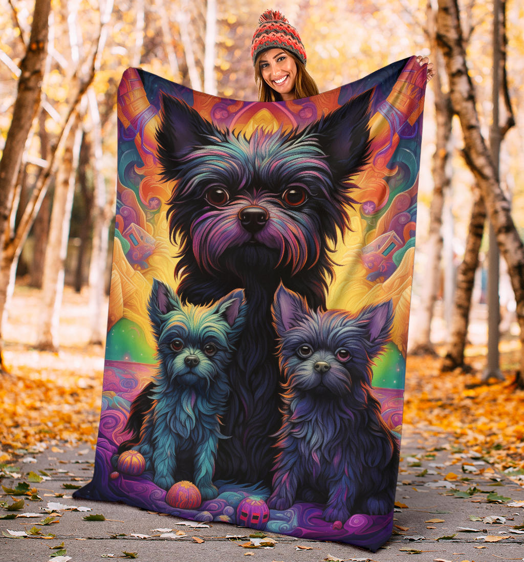 Affenpinscher Blanket, Trippy Psychedelics Affenpinscher Fleece Blanket, Affenpinscher Throw Blanket, Affenpinscher Gifts