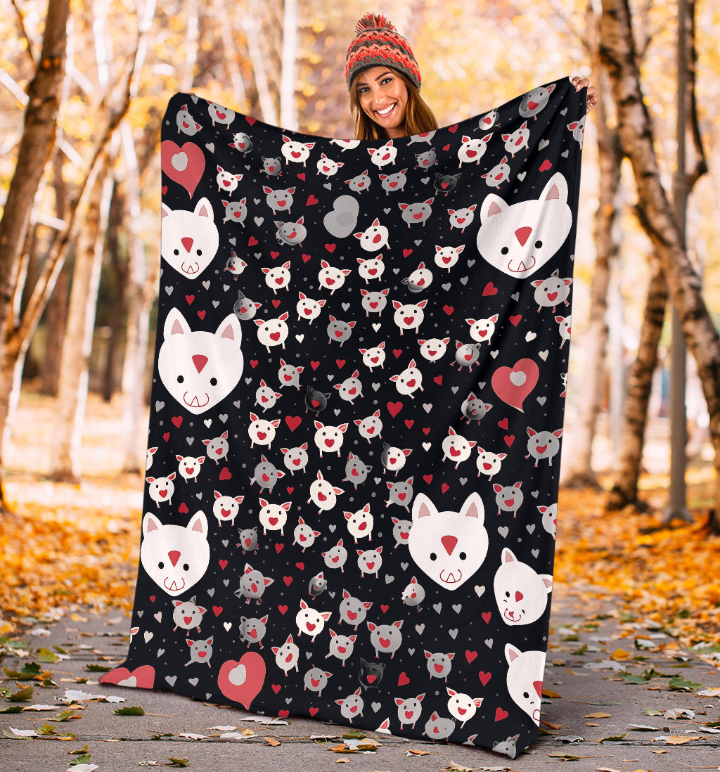 Pig Hearts Blanket, Pig Fleece Blanket