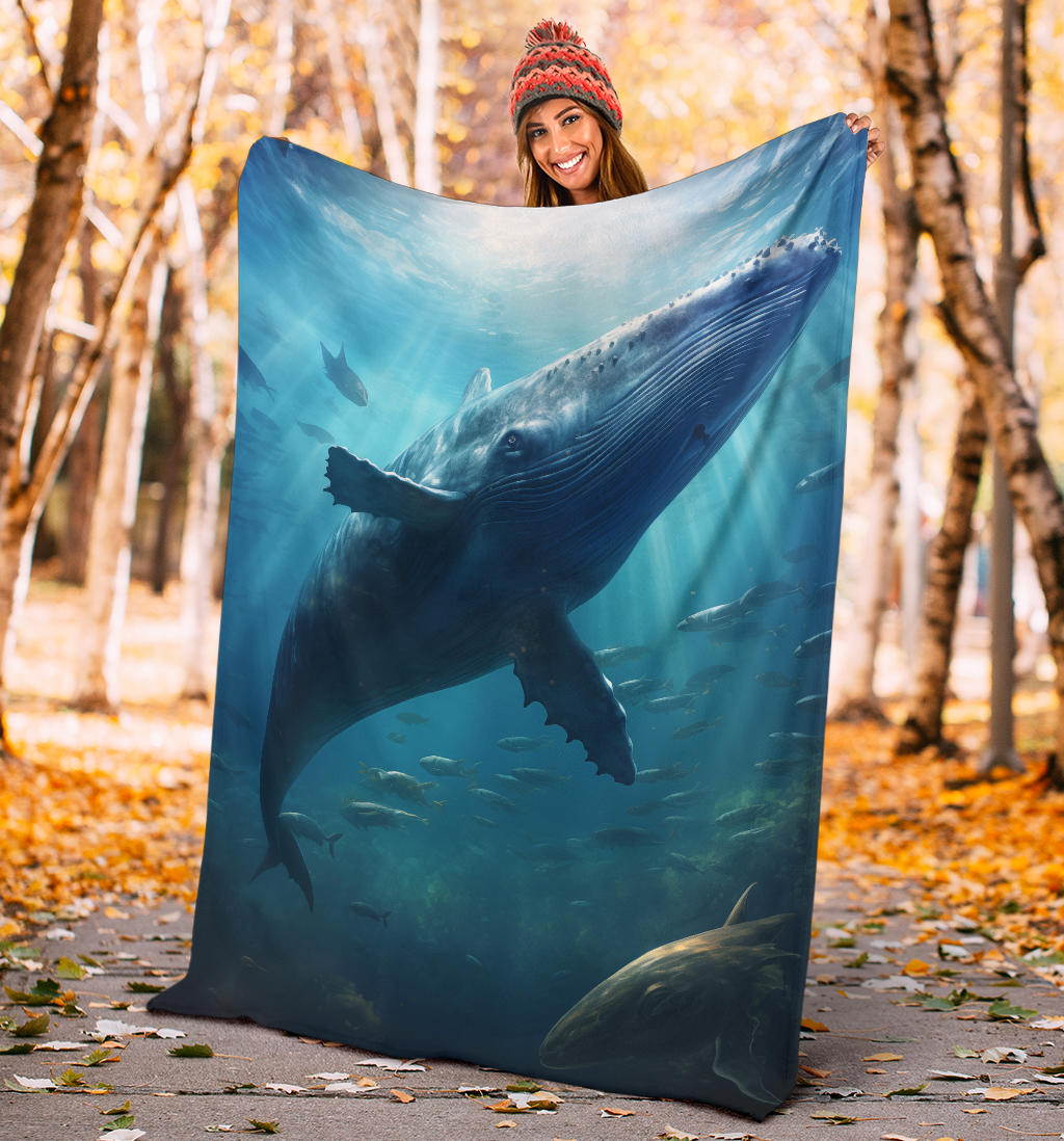 Blue Whale Blanket, Whale Throw Blanket, Whale Fleece Blanket, Whale Gifts