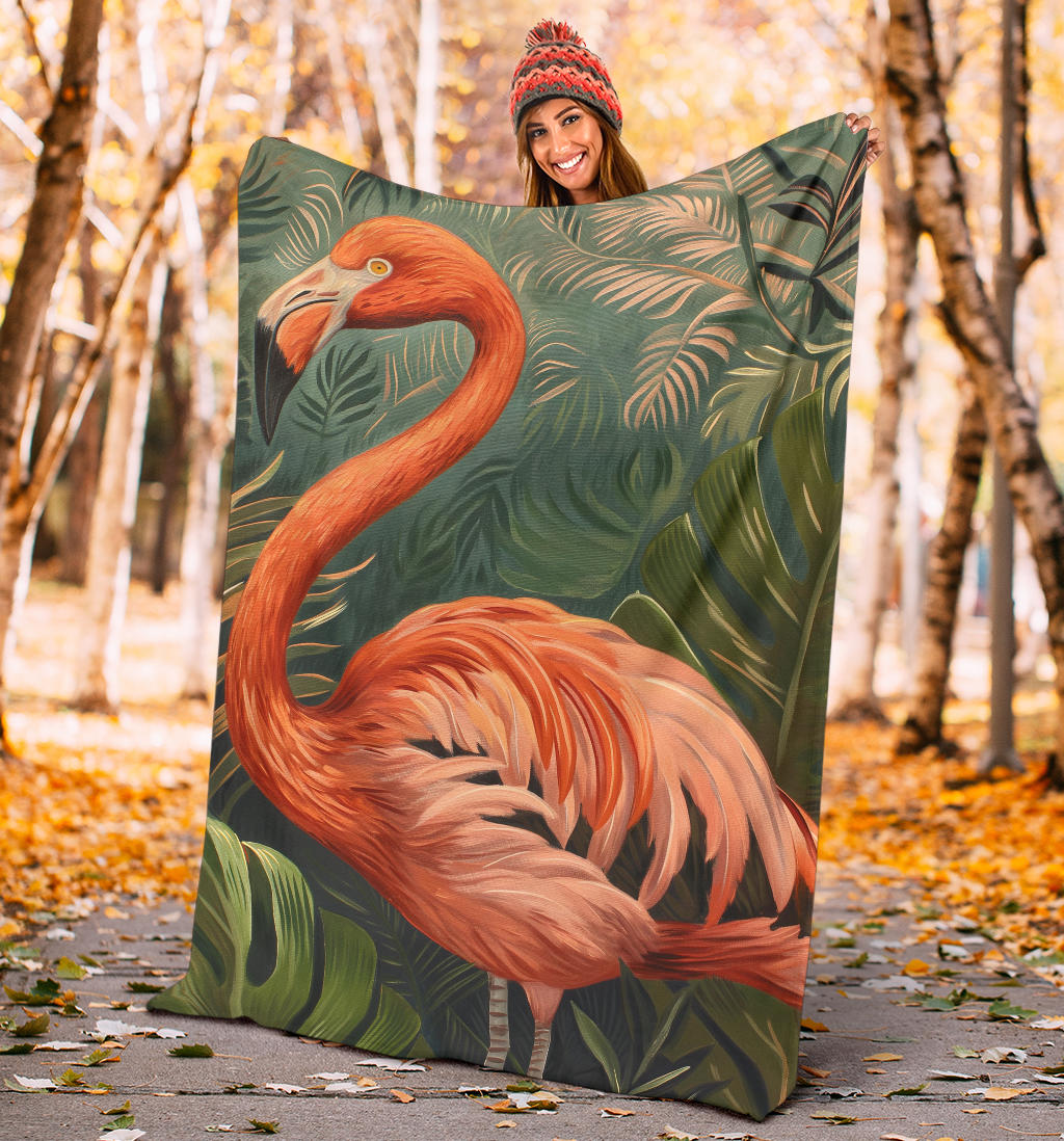 Flamingo Blanket, Trippy Psychedelics Flamingo Fleece Blanket, Flamingo Throw Blanket, Flamingo Gifts