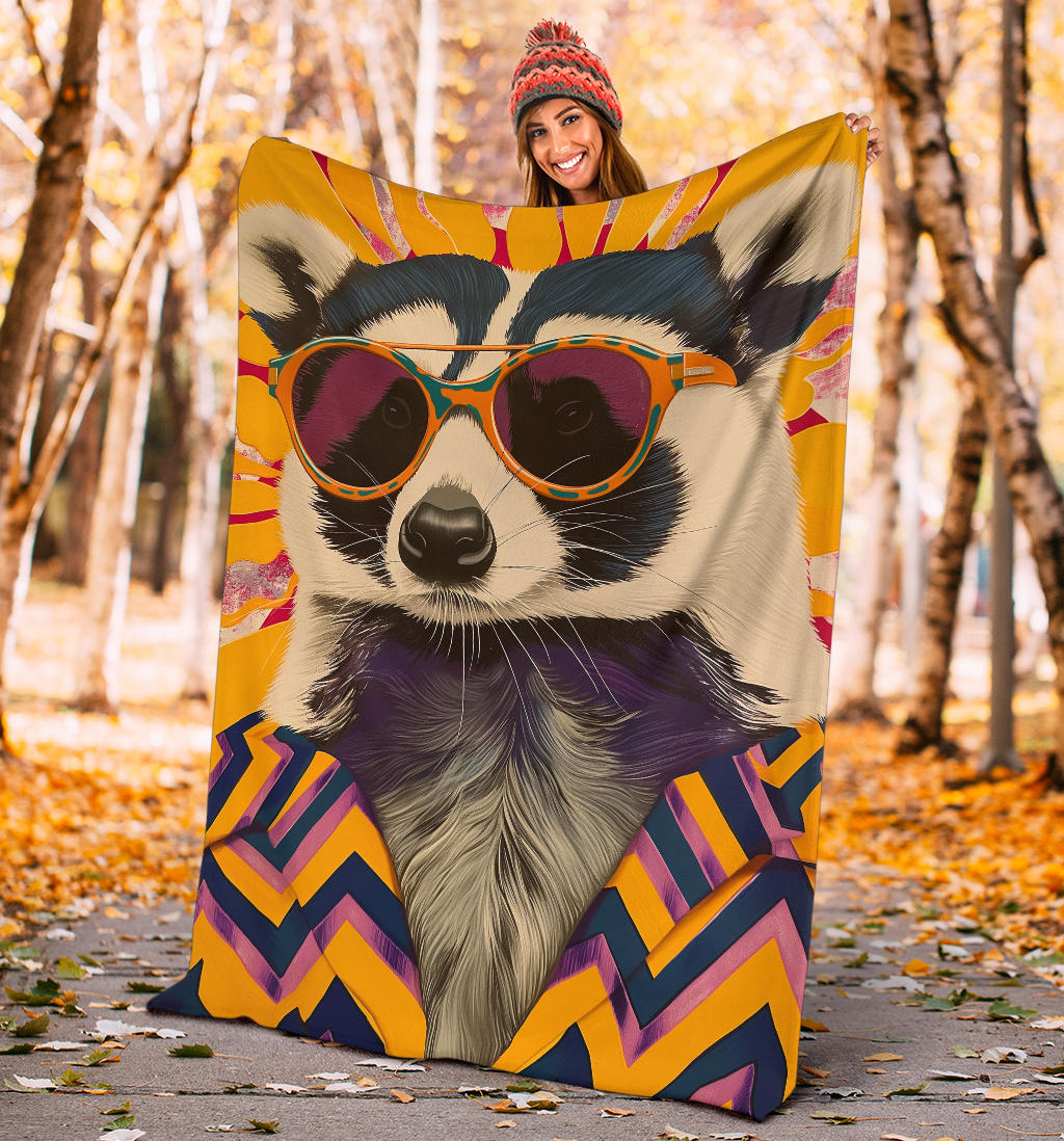 Badger Blanket, Trippy Psychedelics Badger Fleece Blanket, Badger Throw Blanket, Badger Gifts