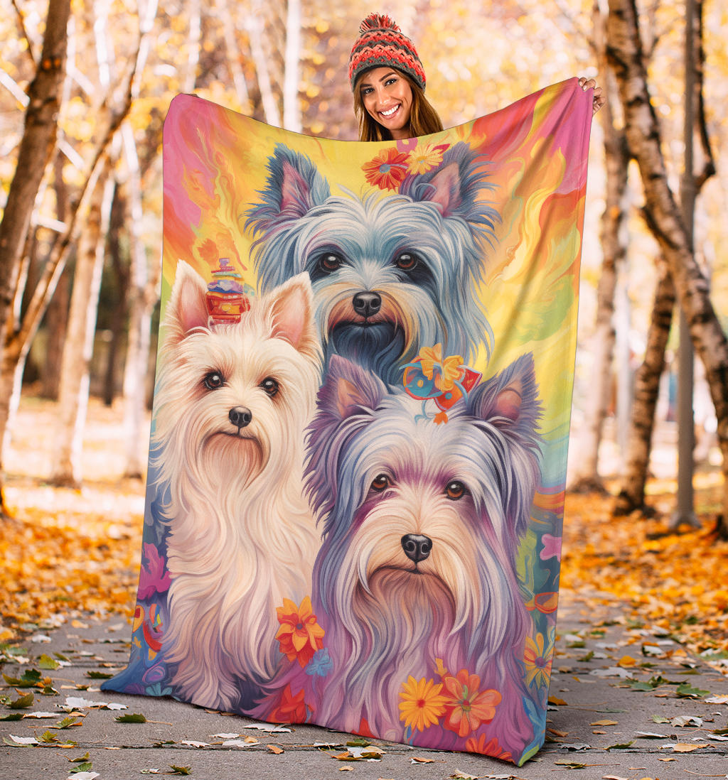 Biewer Terri Blanket, Trippy Psychedelics Biewer Terri Fleece Blanket, Biewer Terri Throw Blanket, Biewer Terri Gifts