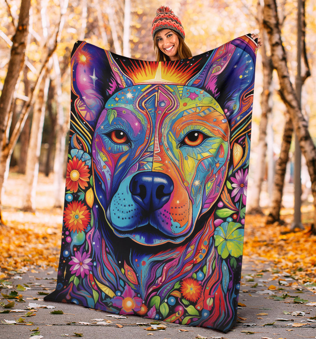 American Staffordshire Terri Blanket, Trippy Psychedelics American Staffordshire Terri Fleece Blanket, American Staffordshire Terri Throw Blanket, American Staffordshire Terri Gifts