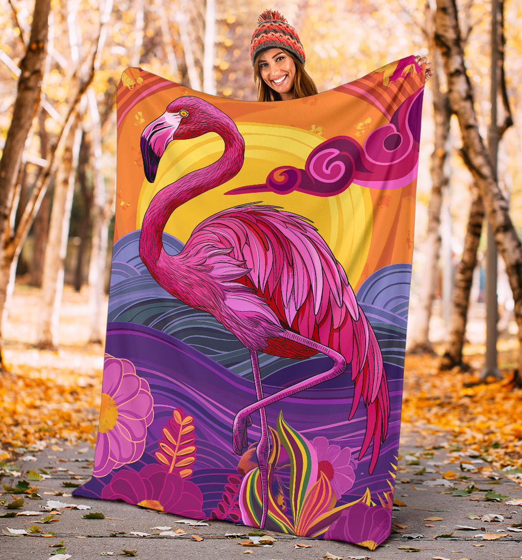 Flamingo Blanket, Trippy Psychedelics Flamingo Fleece Blanket, Flamingo Throw Blanket, Flamingo Gifts