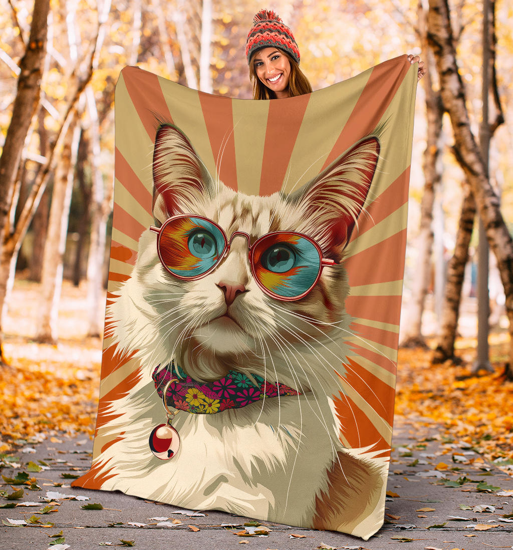 Burmilla cat Blanket, Trippy Psychedelics Burmilla cat Fleece Blanket, Burmilla cat Throw Blanket, Burmilla cat Gifts