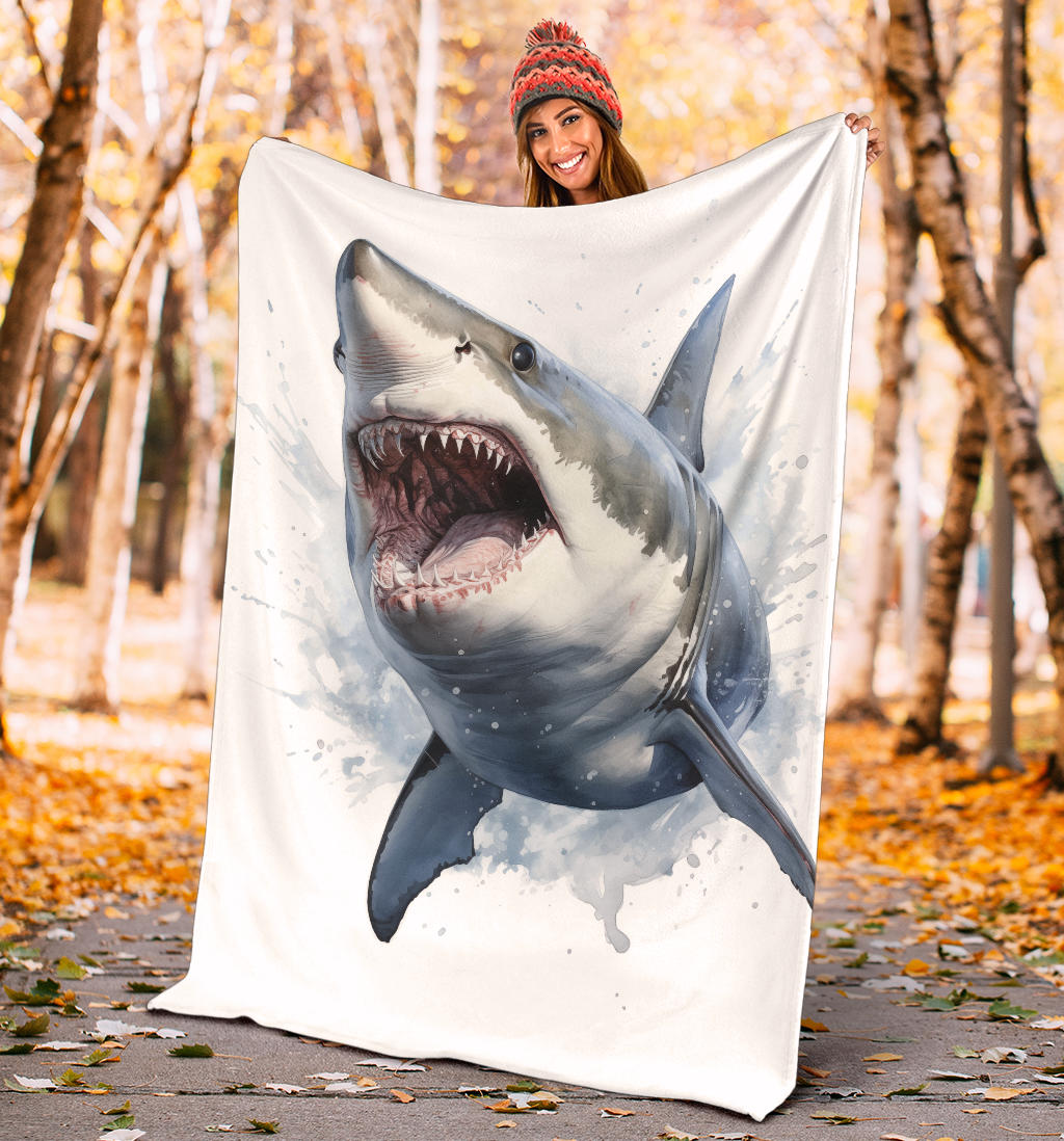 Great White Shark Blanket, Shark Throw Blanket, Shark Fleece Blanket, Shark Gifts, Custom Shark Blanket