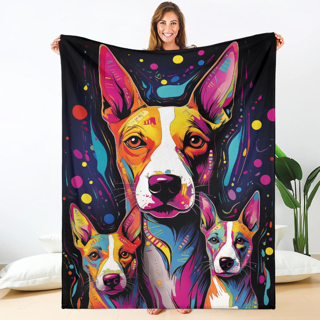 Basenji Blanket, Trippy Psychedelics Basenji Fleece Blanket, Basenji Throw Blanket, Basenji Gifts