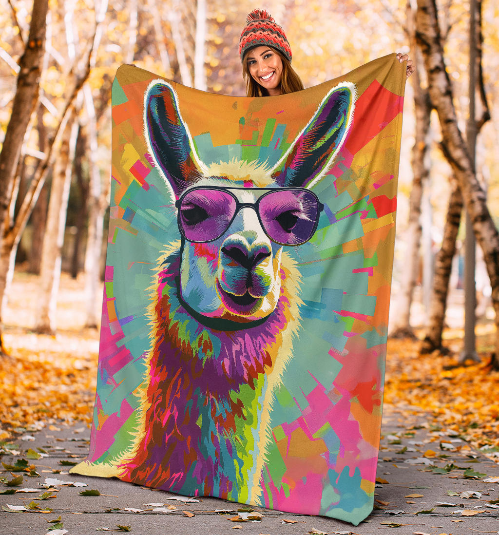 Lama Blanket, Trippy Psychedelics Lama Fleece Blanket, Lama Throw Blanket, Lama Gifts