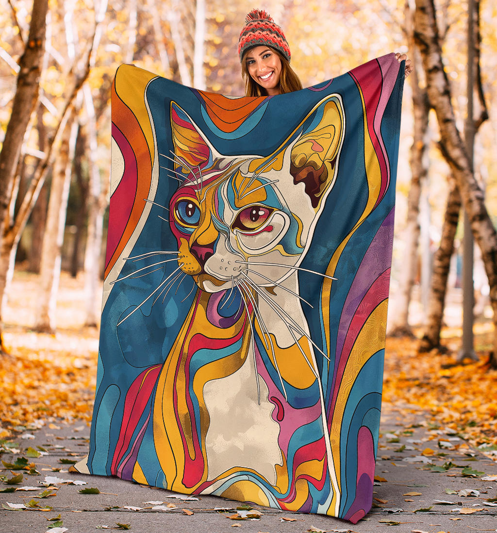 Burmilla cat Blanket, Trippy Psychedelics Burmilla cat Fleece Blanket, Burmilla cat Throw Blanket, Burmilla cat Gifts