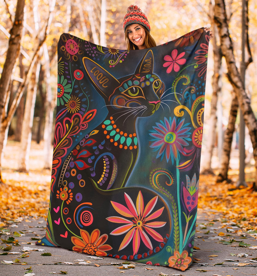 Bombay cat Blanket, Trippy Psychedelics Bombay cat Fleece Blanket, Bombay cat Throw Blanket, Bombay cat Gifts