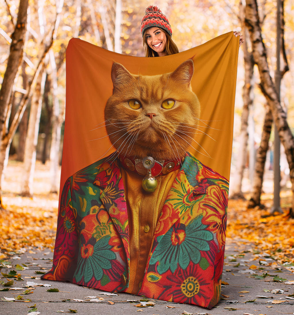 British Shorthair cat Blanket, Trippy Psychedelics British Shorthair cat Fleece Blanket, British Shorthair cat Throw Blanket, British Shorthair cat Gifts