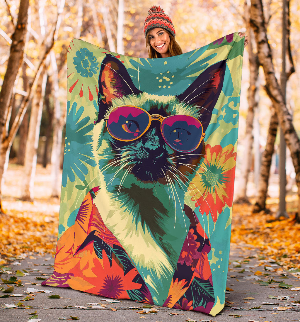 Birman cat Blanket, Trippy Psychedelics Birman cat Fleece Blanket, Birman cat Throw Blanket, Birman cat Gifts