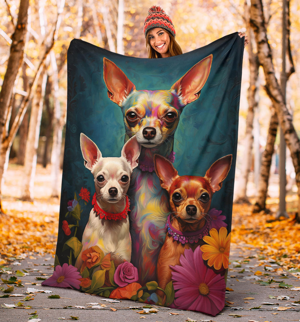 Chihuahua Family Blanket, Chihuahua Blanket, Chihuahua Throw Blanket, Chihuahua, Chihuahua Gifts