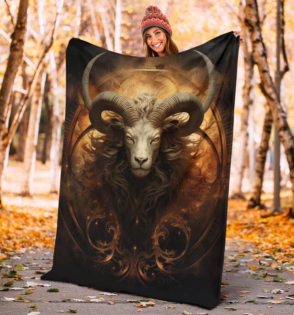 Capricornus Goat Zodiac Sign Blanket, Capricornus Goat Zodiac Gifts, Capricornus Goat Throw Blanket, Capricornus Goat Fleece Blanket