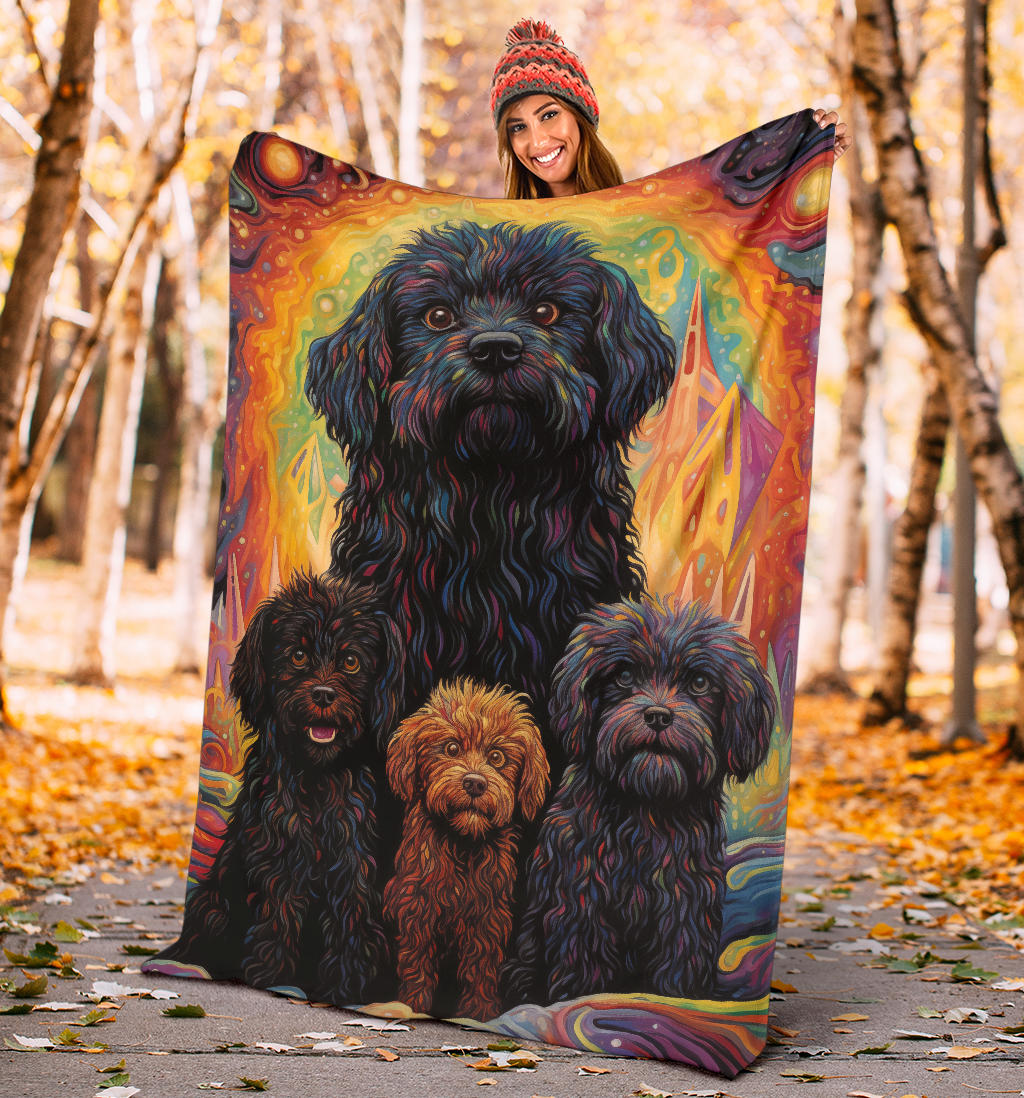 Puli Blanket, Trippy Psychedelics Puli Fleece Blanket, Puli Throw Blanket, Puli Gifts