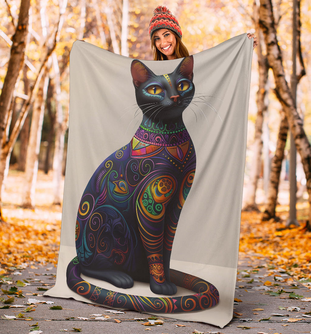 Korat cat Blanket, Trippy Psychedelics Korat cat Fleece Blanket, Korat cat Throw Blanket, Korat cat Gifts