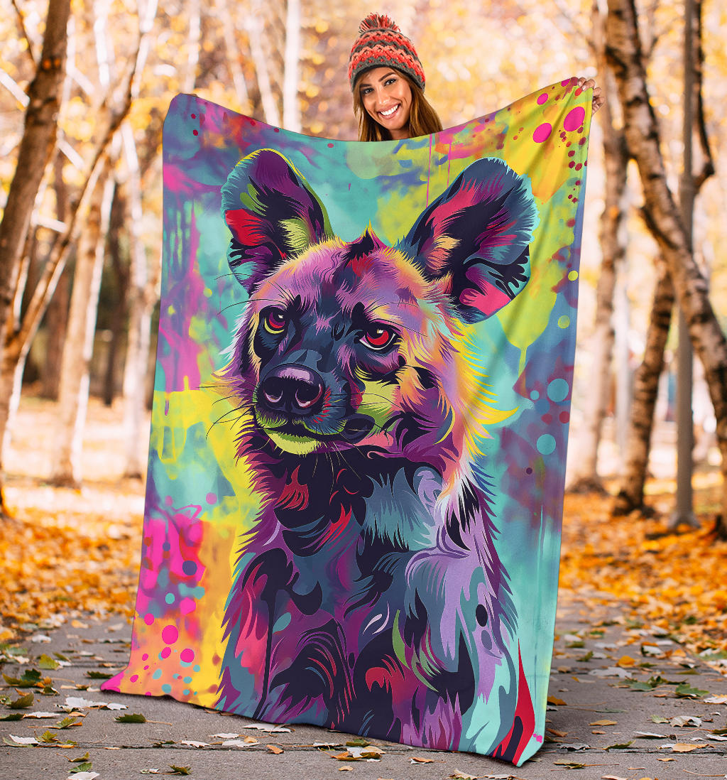 Hyena animal Blanket, Trippy Psychedelics Hyena animal Fleece Blanket, Hyena animal Throw Blanket, Hyena animal Gifts