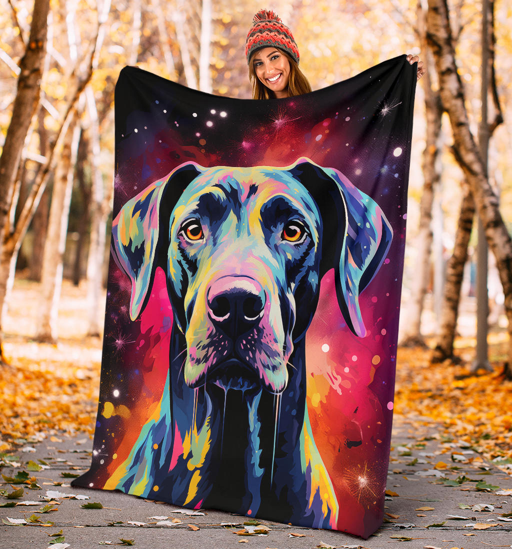 Trippy Psychedelics Great Dane Blanket, Great Dane Fleece Blanket, Great Dane Throw Blanket, Great Dane Gifts