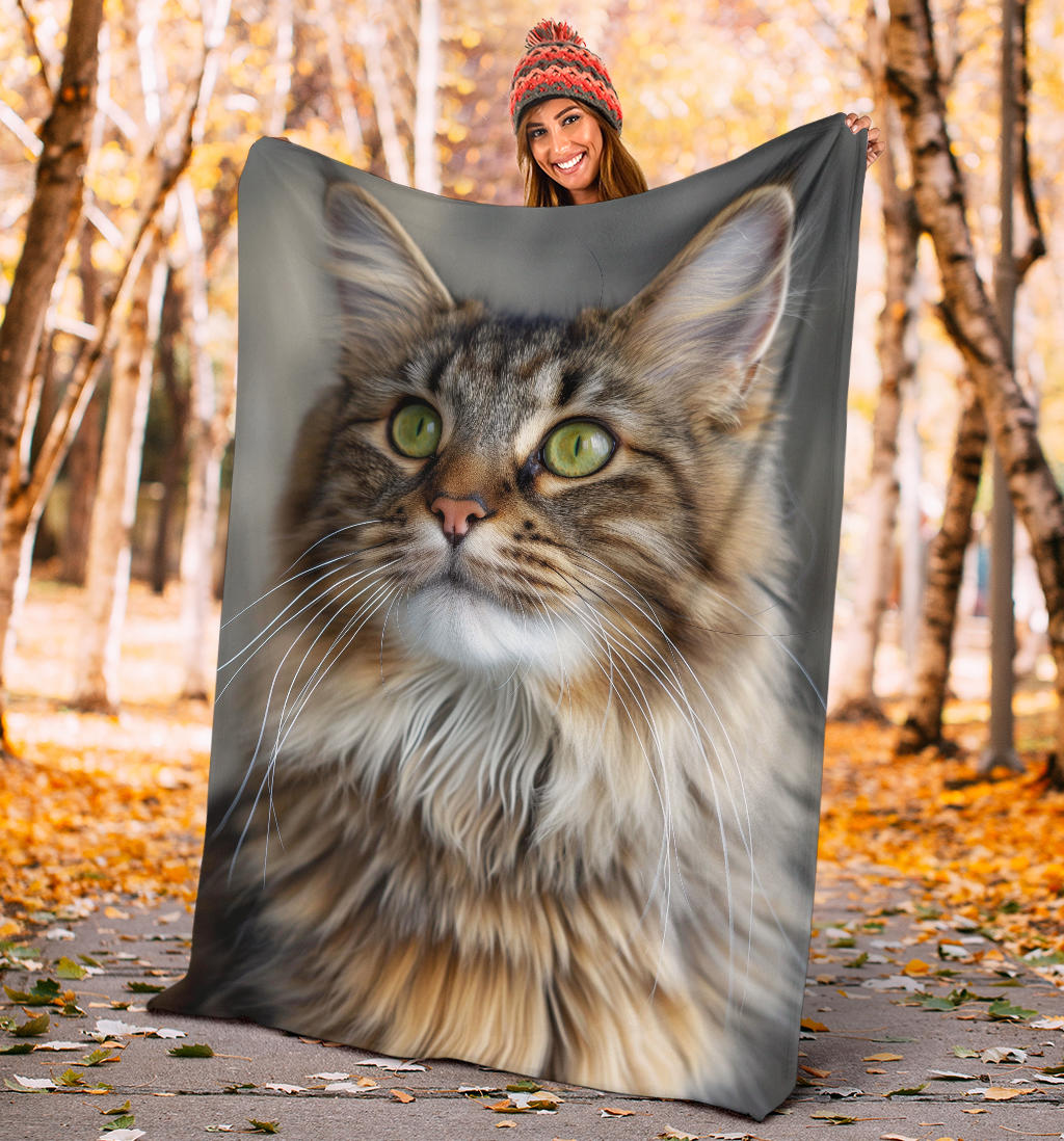 Maine Coon cat Blanket, Trippy Psychedelics Maine Coon cat Fleece Blanket, Maine Coon cat Throw Blanket, Maine Coon cat Gifts