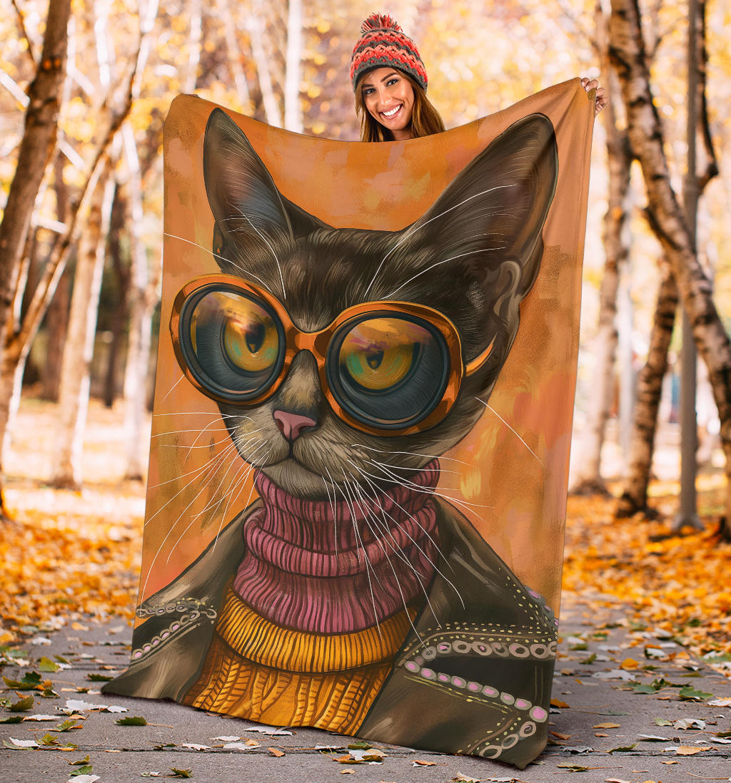 Pixie-bob Cat Blanket, Trippy Psychedelics Pixie-bob Cat Fleece Blanket, Pixie-bob Cat Throw Blanket, Pixie-bob Cat Gifts