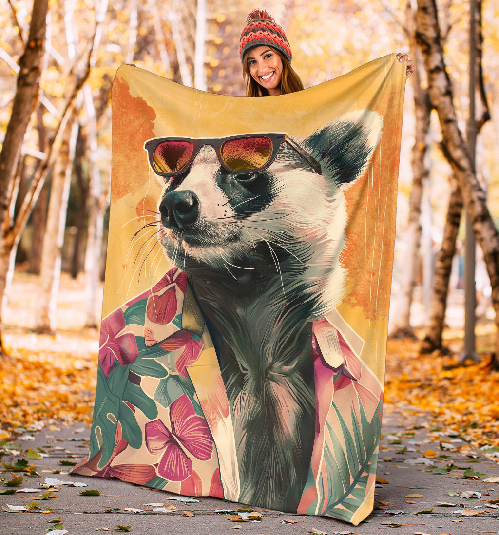 Badger Blanket, Trippy Psychedelics Badger Fleece Blanket, Badger Throw Blanket, Badger Gifts