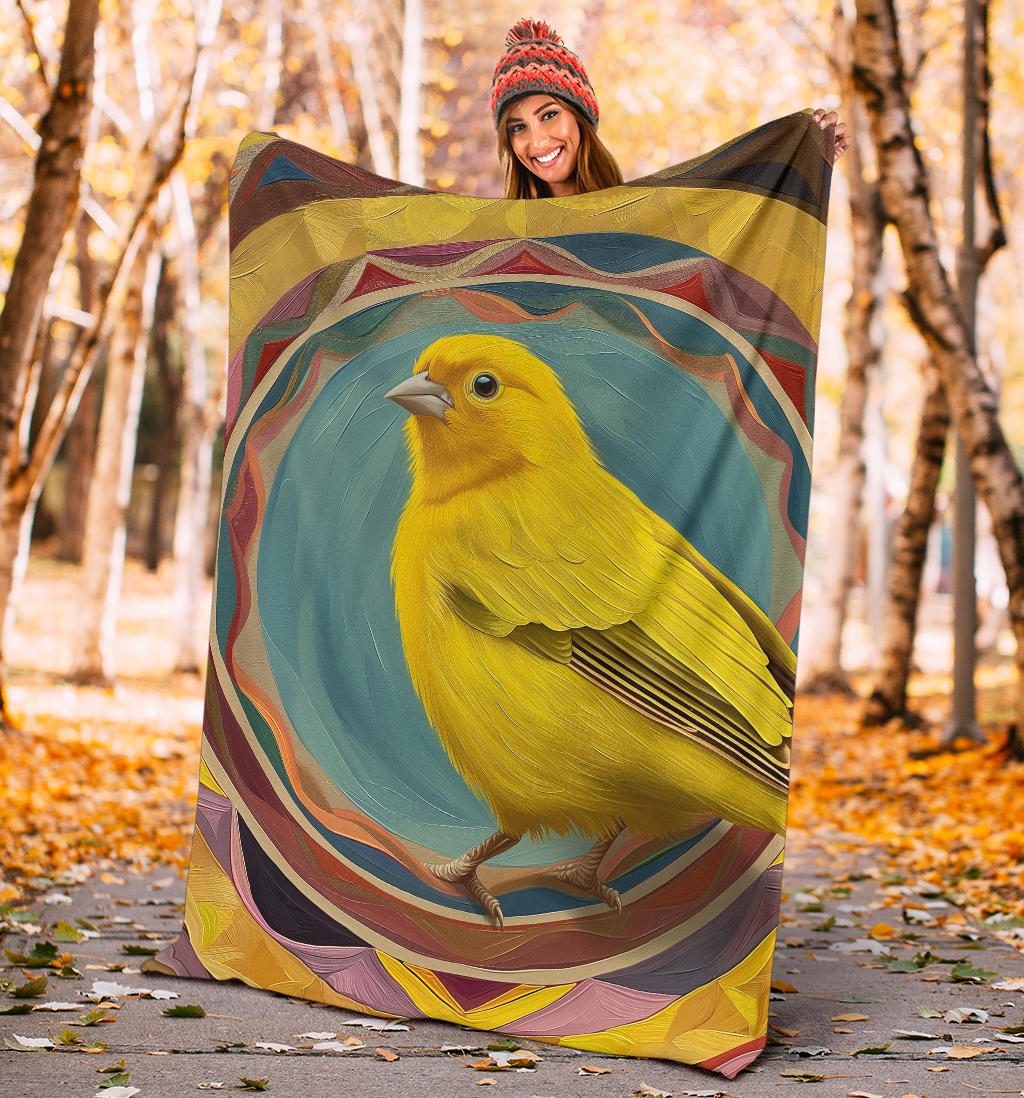 Canary bird Blanket, Trippy Psychedelics Canary bird Fleece Blanket, Canary bird Throw Blanket, Canary bird Gifts