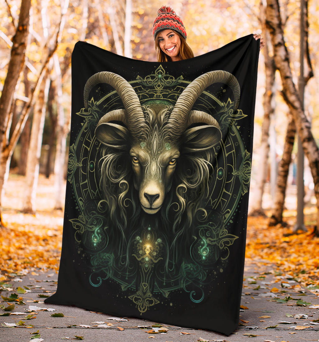 Capricornus Goat Zodiac Sign Blanket, Capricornus Goat Zodiac Gifts, Capricornus Goat Throw Blanket, Capricornus Goat Fleece Blanket