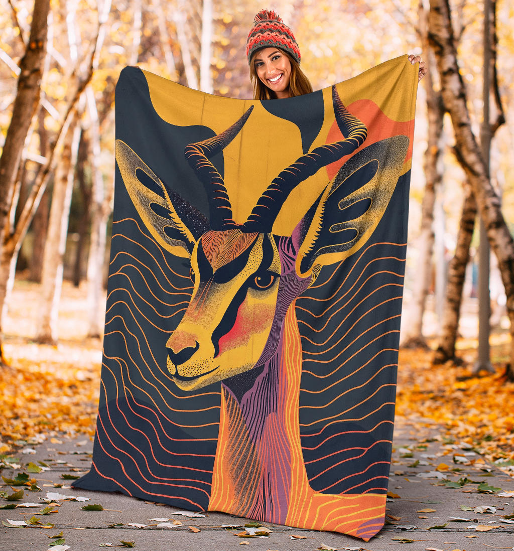 Gazelle animal Blanket, Trippy Psychedelics Gazelle animal Fleece Blanket, Gazelle animal Throw Blanket, Gazelle animal Gifts