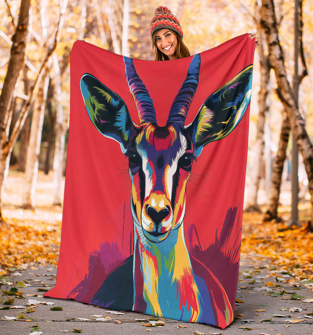 Gazelle animal Blanket, Trippy Psychedelics Gazelle animal Fleece Blanket, Gazelle animal Throw Blanket, Gazelle animal Gifts