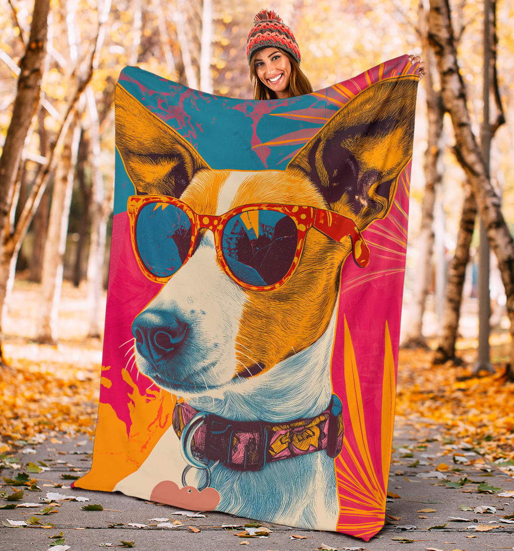 Japanese Terrier Blanket, Trippy Psychedelics Japanese Terrier Fleece Blanket, Japanese Terrier Throw Blanket, Japanese Terrier Gifts