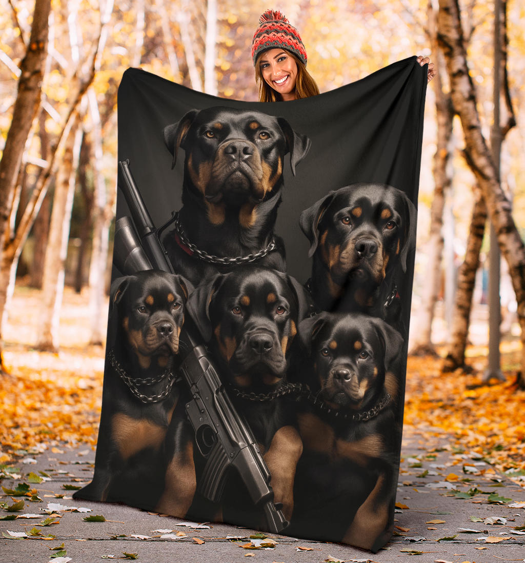 Rottweiler Family Blanket, Rottweiler Blanket, Rottweiler gifts, Rottweiler Throw Blanket