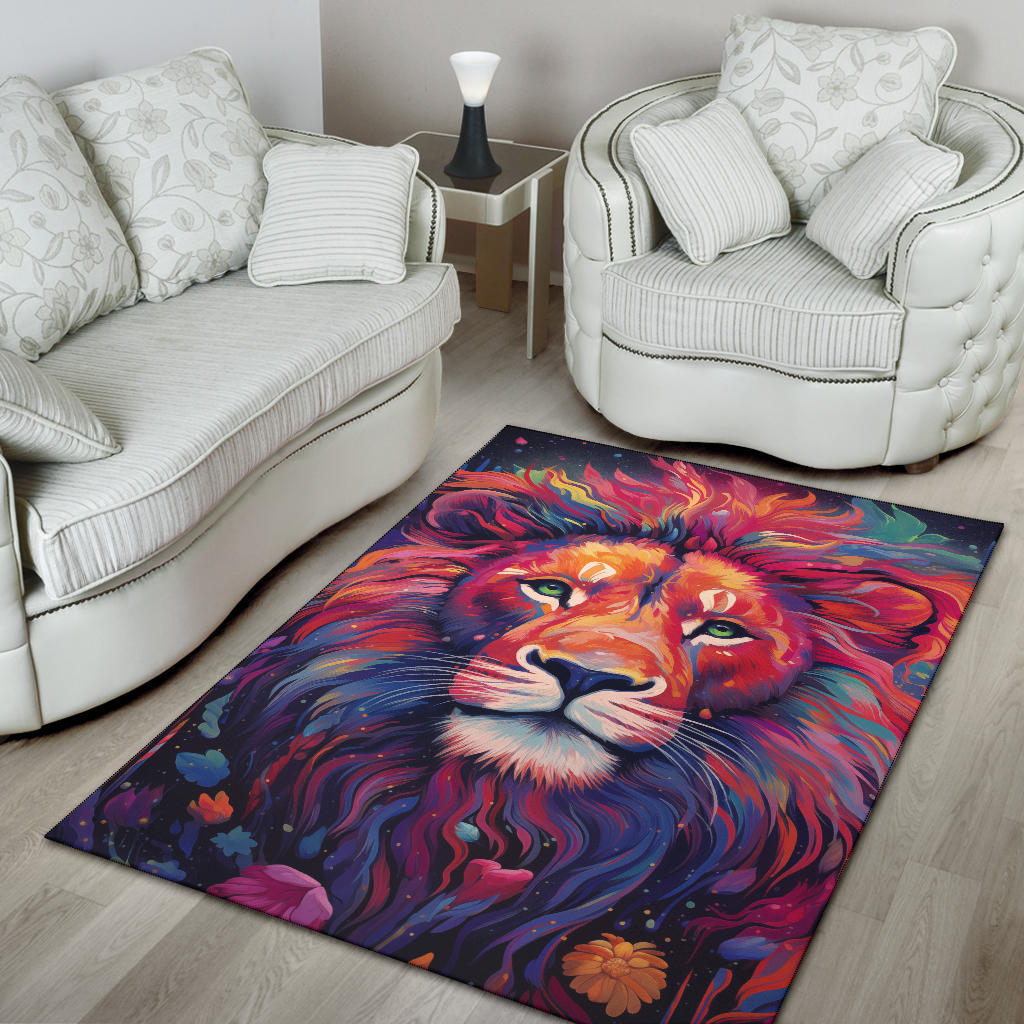 Lion rug, Lion Trippy Rug, Lion Gifts, Lion Decor