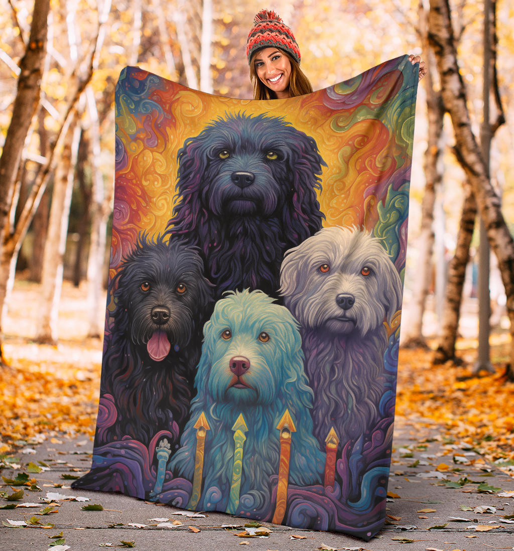 Puli Blanket, Trippy Psychedelics Puli Fleece Blanket, Puli Throw Blanket, Puli Gifts