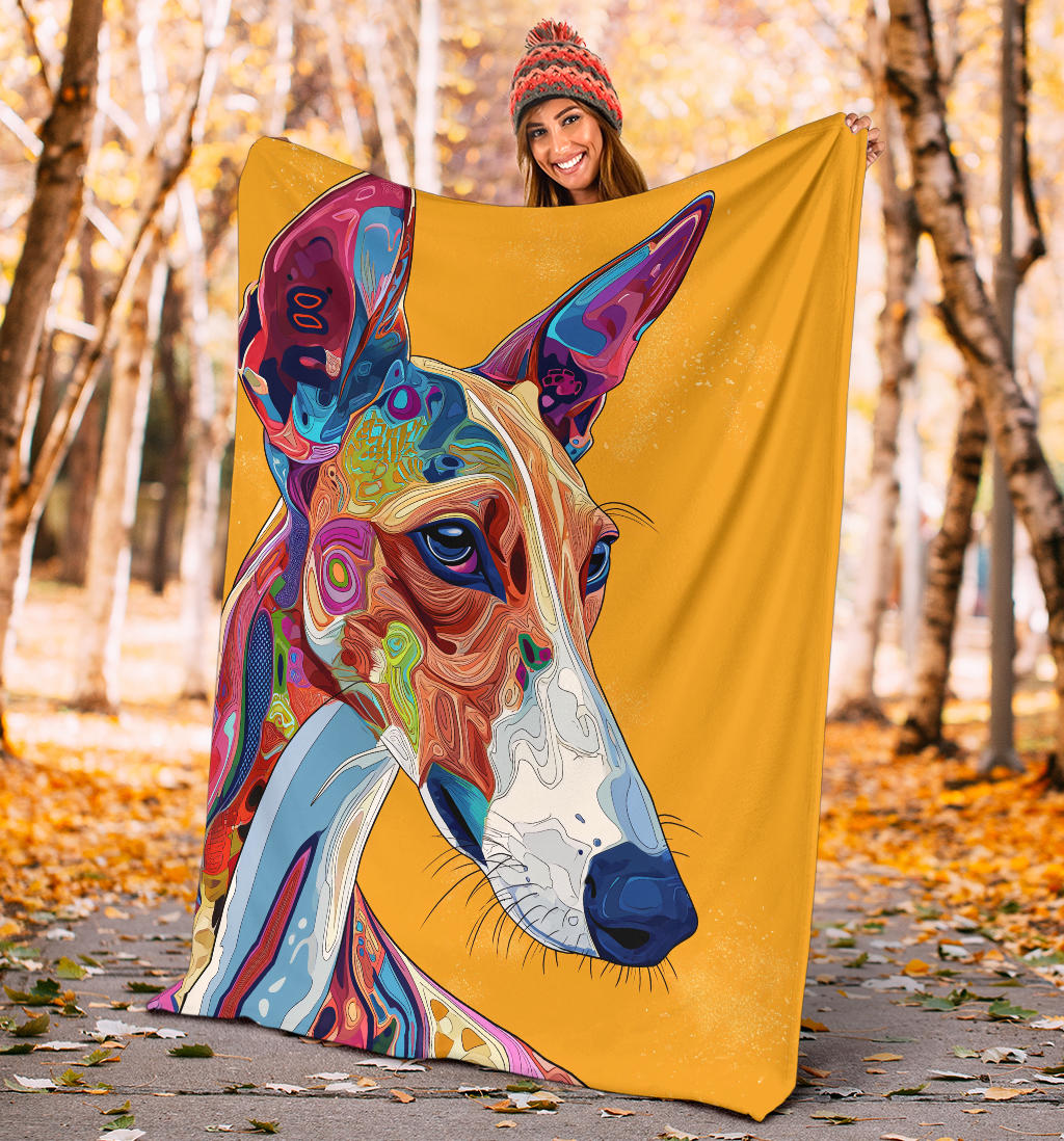 Ibizan Hound Blanket, Trippy Psychedelics Ibizan Hound Fleece Blanket, Ibizan Hound Throw Blanket, Ibizan Hound Gifts