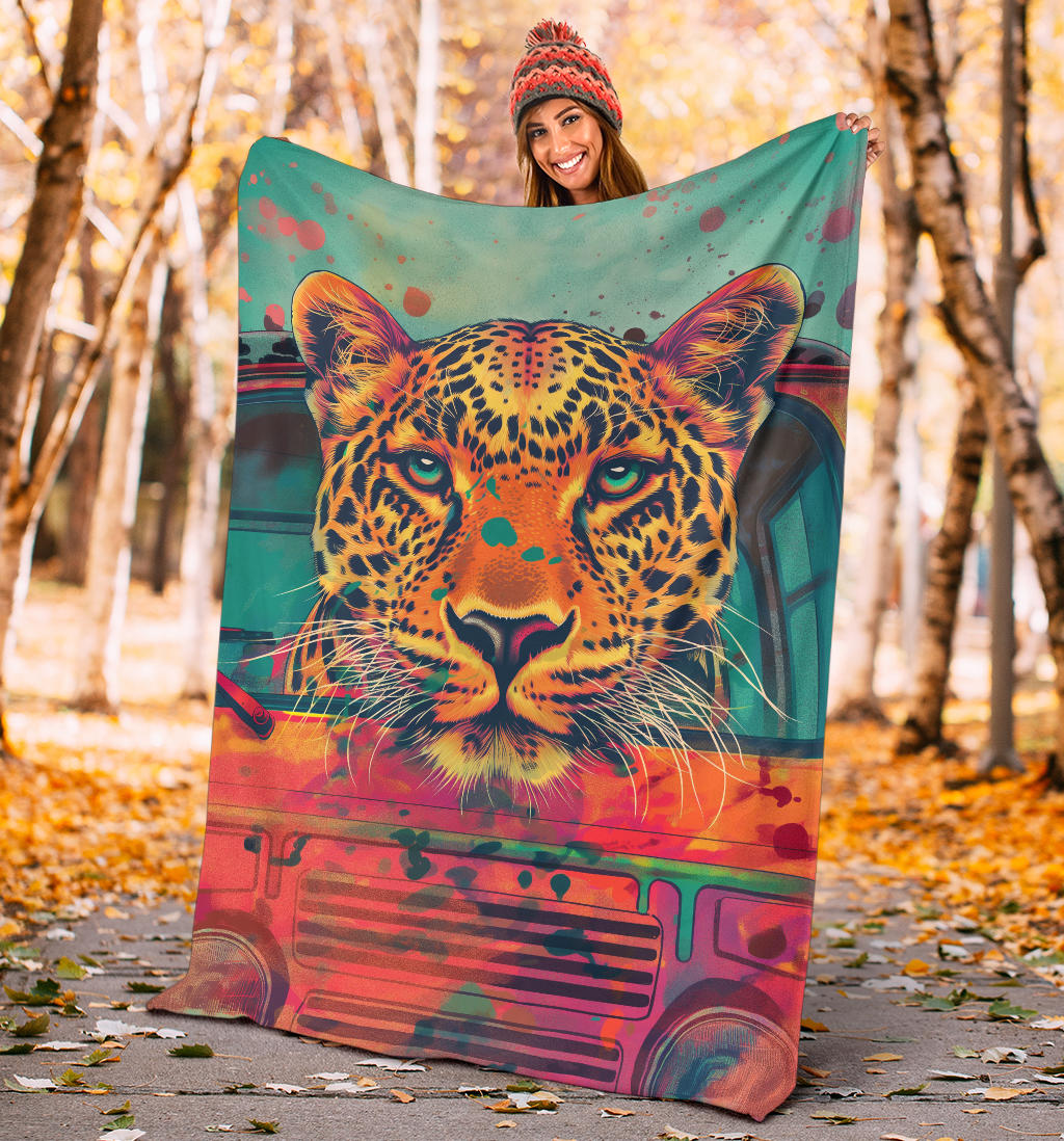 Leopard animal Blanket, Trippy Psychedelics Leopard animal Fleece Blanket,Leopard animal Throw Blanket, Leopard animal Gifts