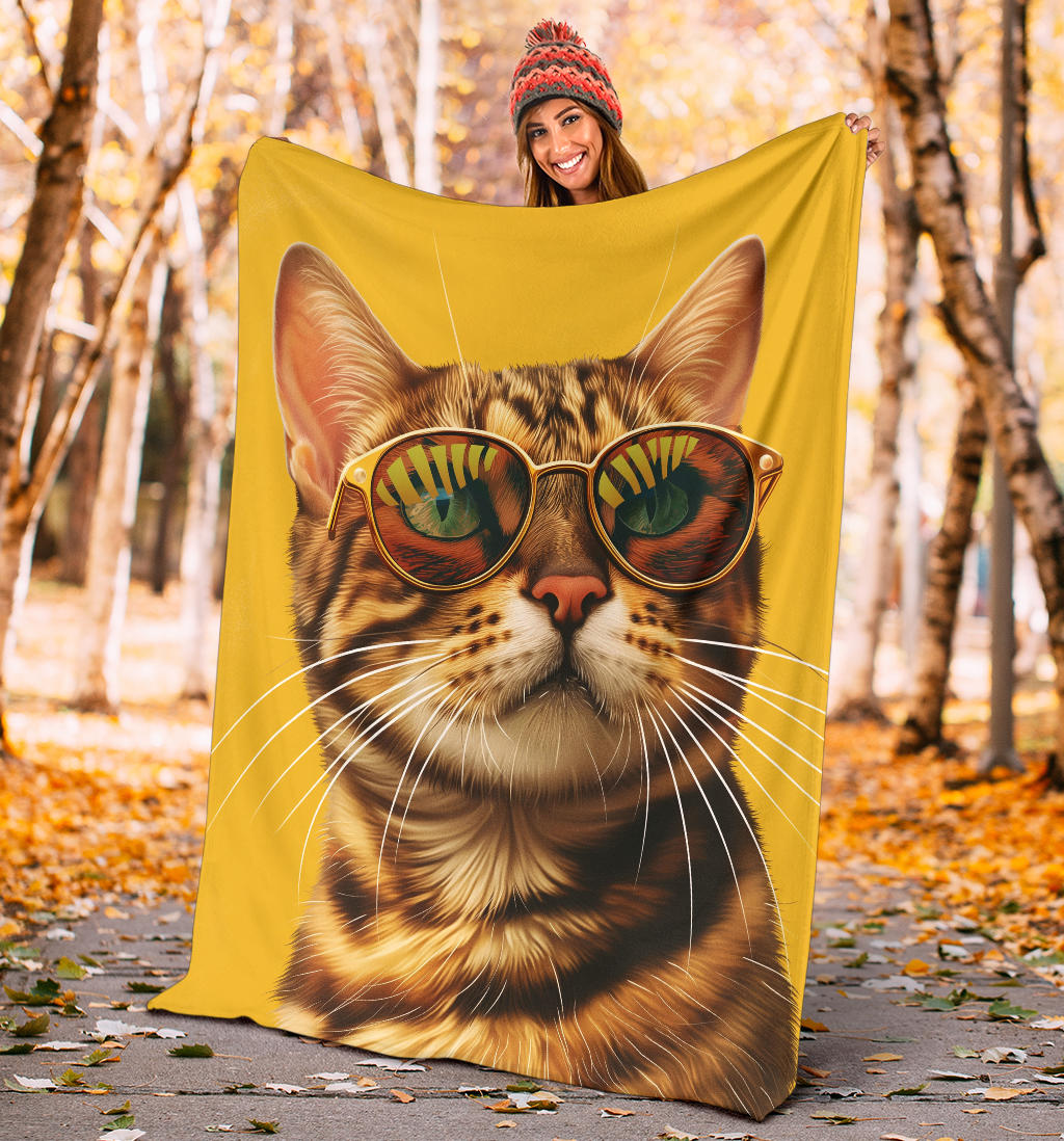 Bengal cat Blanket, Trippy Psychedelics Bengal cat Fleece Blanket, Bengal cat Throw Blanket, Bengal cat Gifts