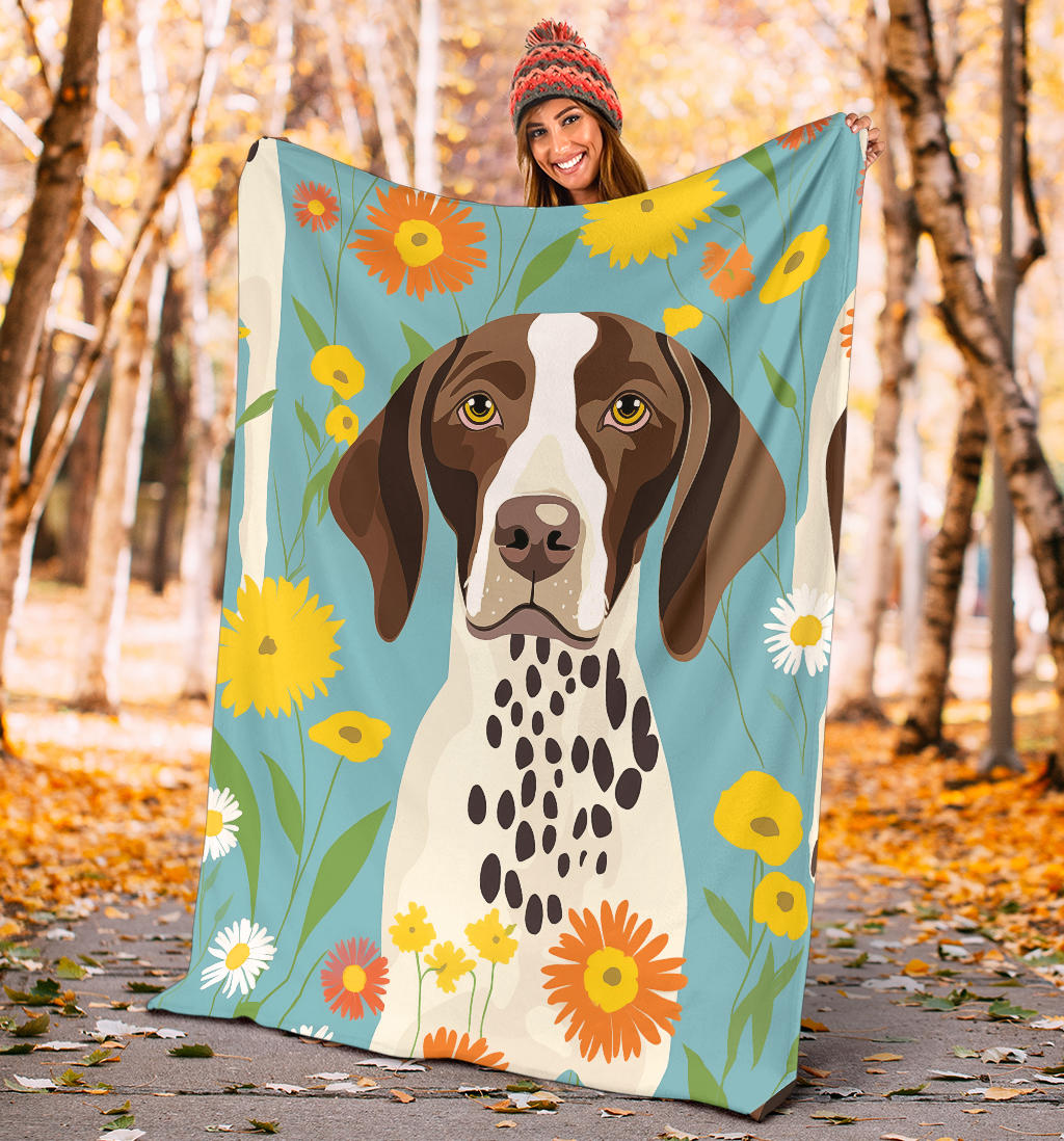 German Shorthaired Pointer Blanket, Trippy Psychedelics German Shorthaired Pointer Fleece Blanket, German Shorthaired Pointer Throw Blanket, German Shorthaired Pointer Gifts