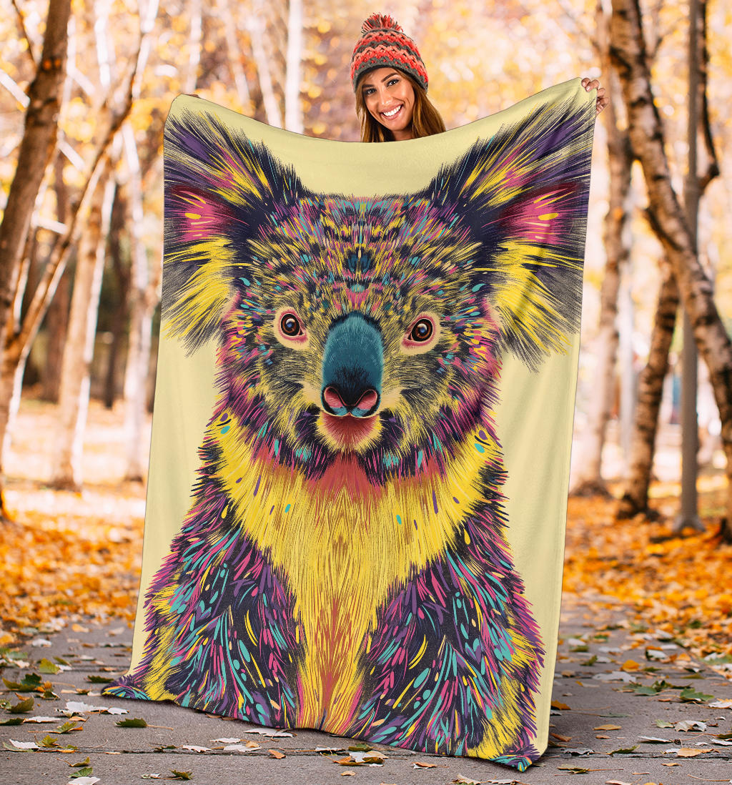 Koala animal Blanket, Trippy Psychedelics Koala animal Fleece Blanket, Koala animal Throw Blanket, Koala animal Gifts