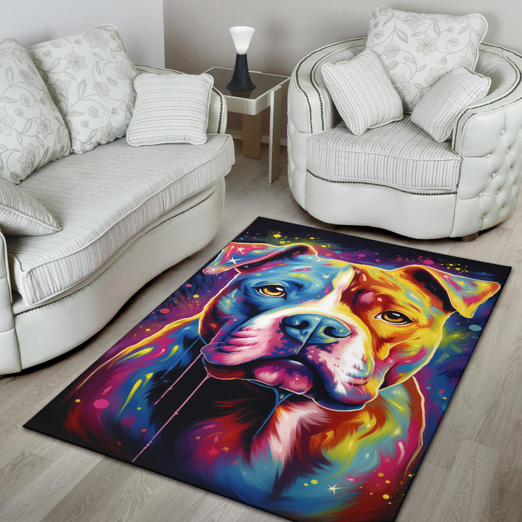 American Bulldog Area Rug, American Bulldog Trippy Rug, American Bulldog Gifts, American Bulldog Decor