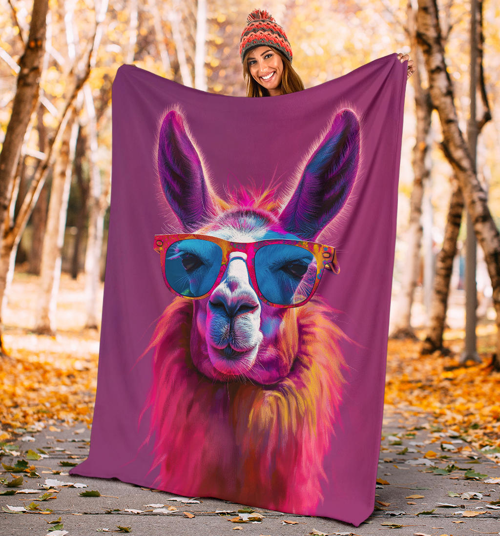 Lama Blanket, Trippy Psychedelics Lama Fleece Blanket, Lama Throw Blanket, Lama Gifts