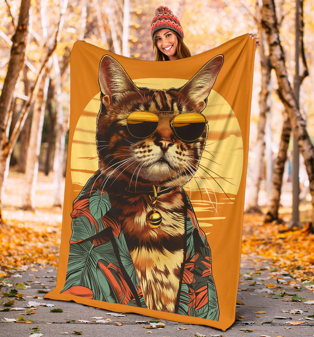 Bengal cat Blanket, Trippy Psychedelics Bengal cat Fleece Blanket, Bengal cat Throw Blanket, Bengal cat Gifts